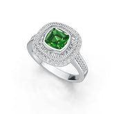Sterling Silver Semi Mount Ring Setting Cushion CU 7X7mm Halo DHJ