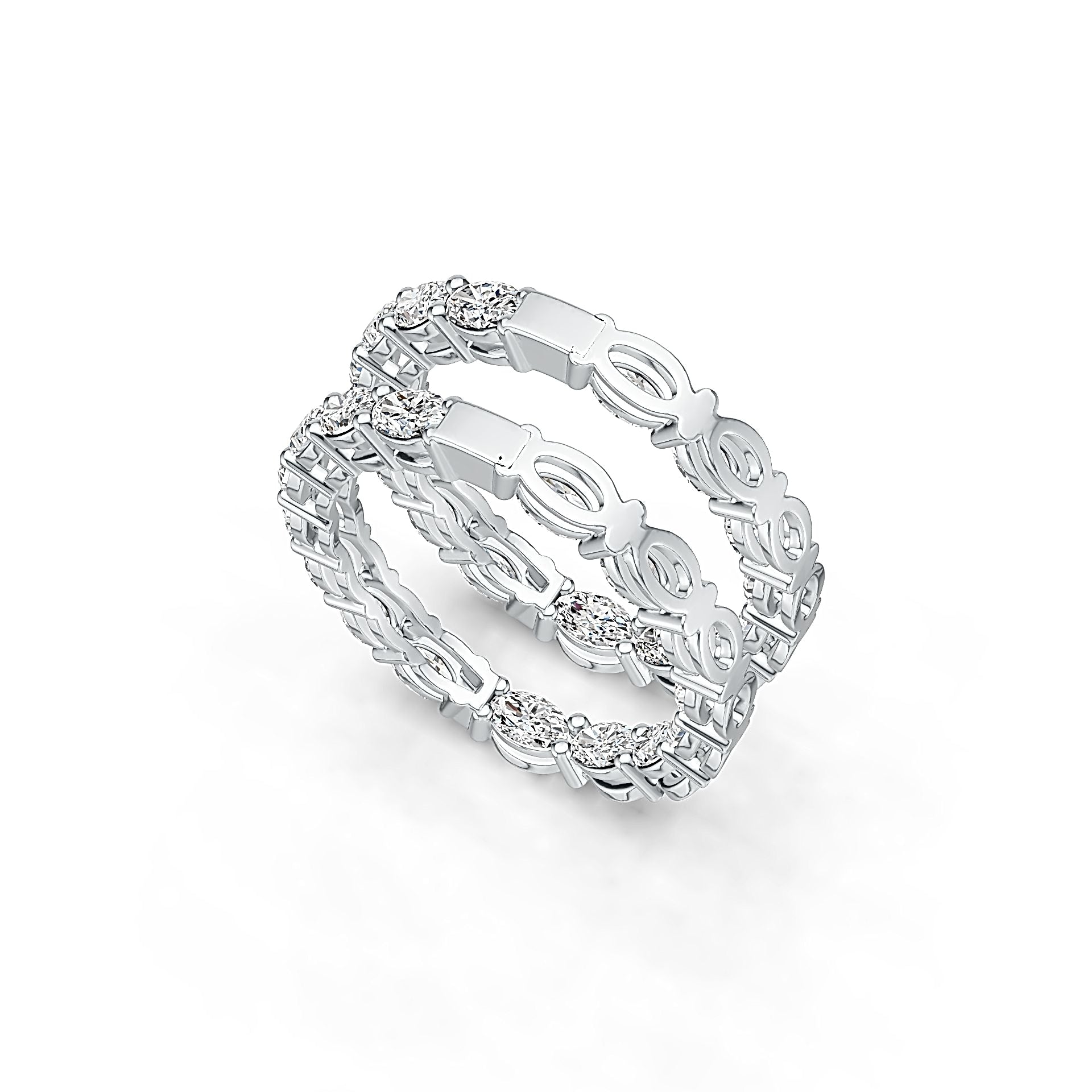Sterling Silver Semi Mount Earrings Setting Oval OV 5X3mm Hoop - Syzjewelry