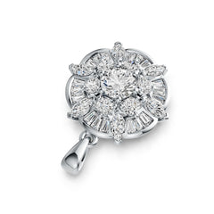 Sterling Silver Semi Mount Pendant Setting Round RD 6x6mm with White Topaz DHJ