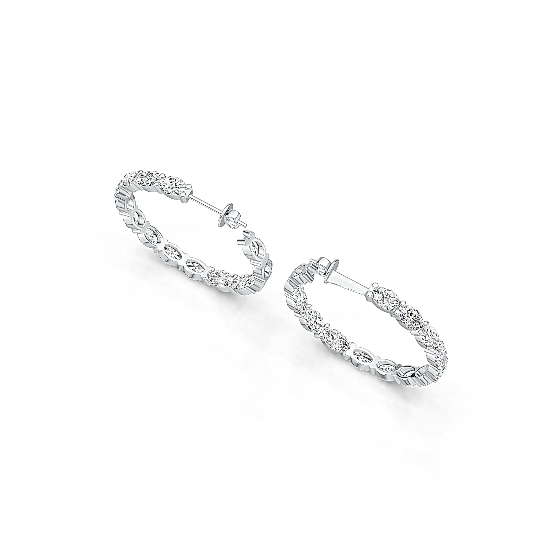 Sterling Silver Semi Mount Earrings Setting Oval OV 6X4mm DHJ