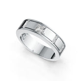 Sterling Silver Semi Mount Ring Setting Princess SQ 4X4mm Men's Band Ring DHJ