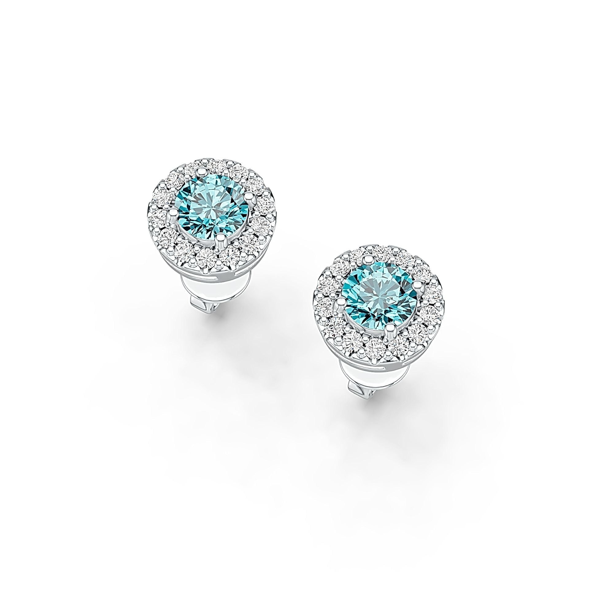 Sterling Silver Semi Mount Earrings Setting Round RD 5x5mm DHJ