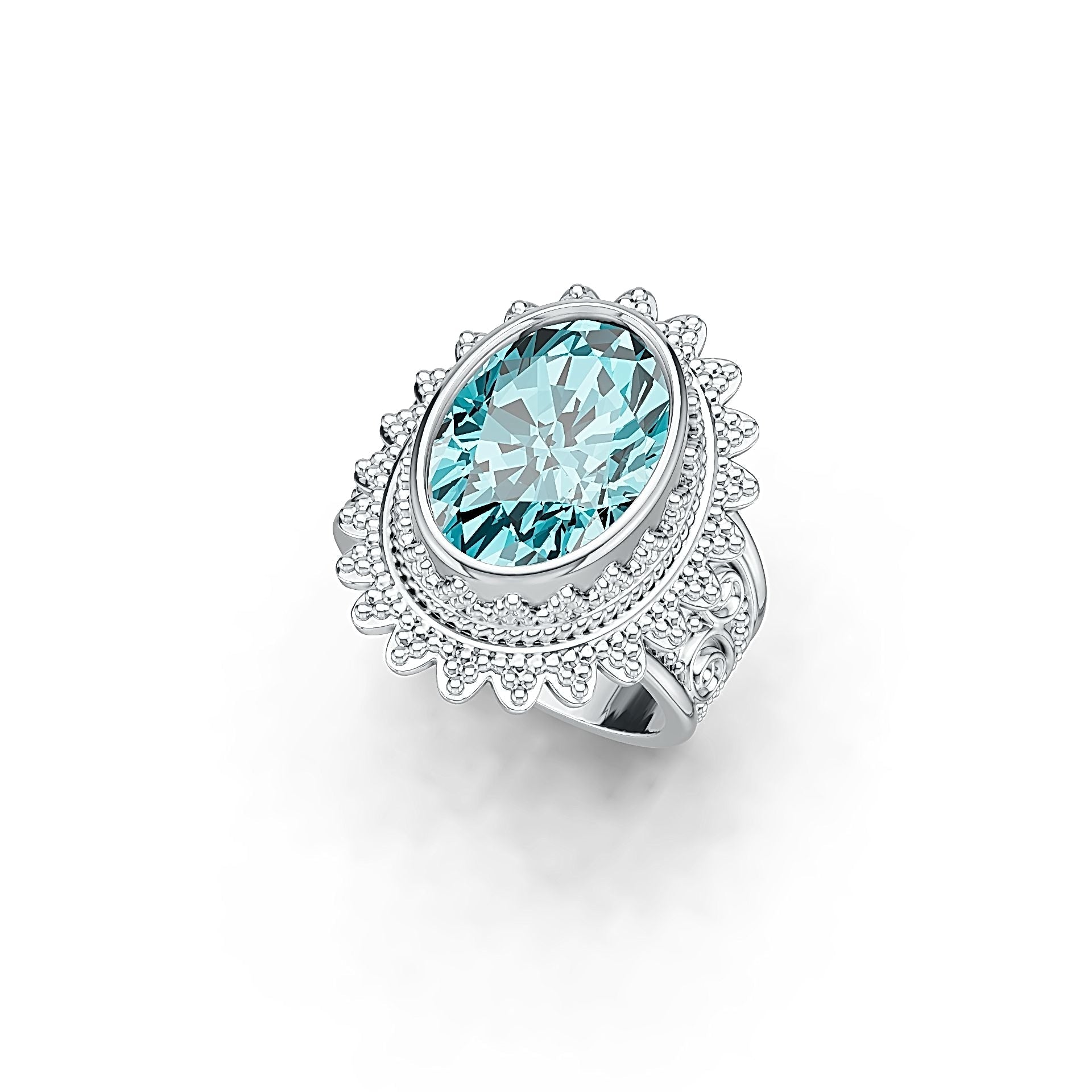 Sterling Silver Semi Mount Ring Setting Oval OV 14X10mm DHJ