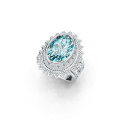 Sterling Silver Semi Mount Ring Setting Oval OV 14X10mm DHJ