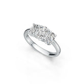 Sterling Silver Semi Mount Ring Setting Oval OV 7X5mm OV 6X4mm 3 Stone Ring DHJ