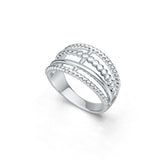 Sterling Silver Ring Multi-Row Twisted DHJ