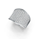 Sterling Silver Pave Cluster Ring Saddle with White Topaz or Moissanite - Syzjewelry