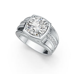 Sterling Silver Semi Mount Ring Setting Round RD 11x11mm Men's Ring Syzjewelry