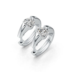 Sterling Silver Semi Mount Earrings Setting Round RD 7x7mm DHJ