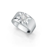 Men's 18K Gold CVD Diamond Ring Round RD 8x8mm Ring Solid