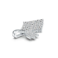 Sterling Silver Pendant with White Topaz or Moissanite Grapes Theme DHJ