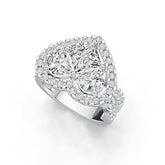 Sterling Silver Semi Mount Ring Setting Princess Square 6X6mm Heart Theme Syzjewelry