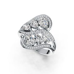 Sterling Silver Semi Mount Ring Setting Pear PE 7X5mm PE 6X4mm DHJ