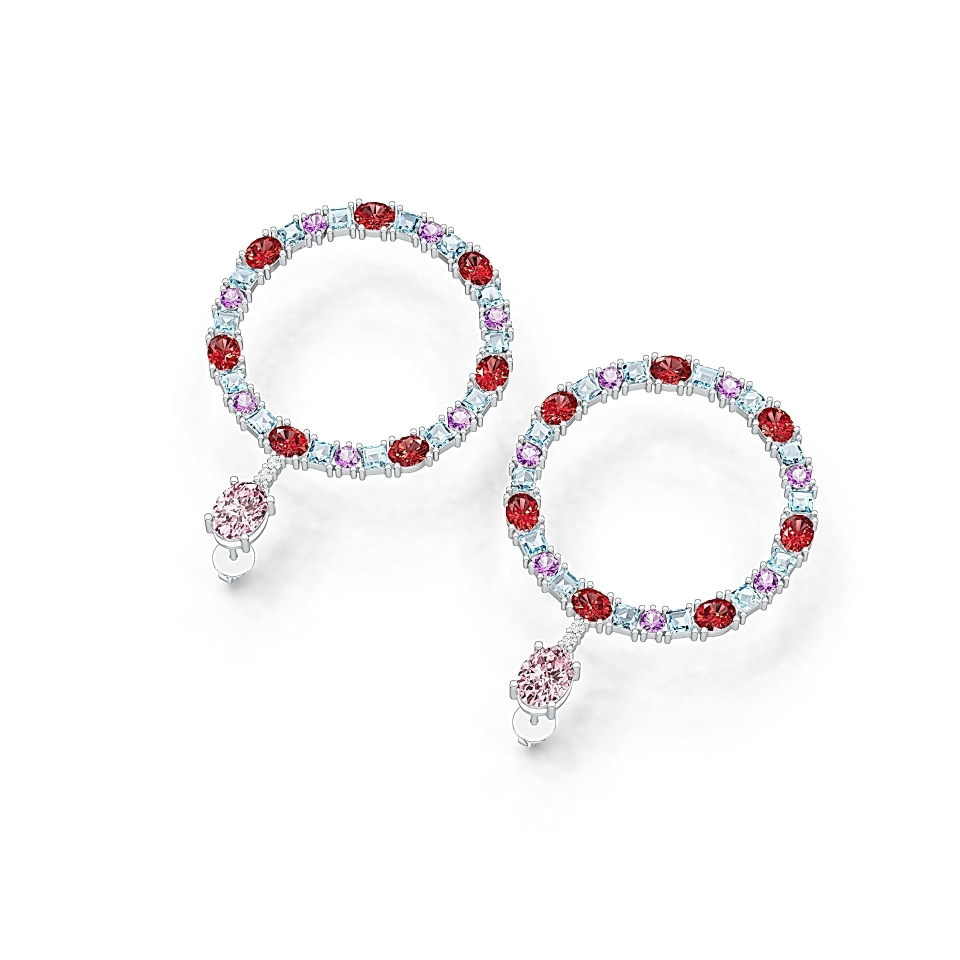 Sterling Silver Semi Mount Earrings Setting Oval OV 8X6mm OV 5X3mm DHJ