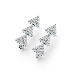 Sterling Silver Semi Mount Earrings Setting Trillion TR 5X5mm - Syzjewelry