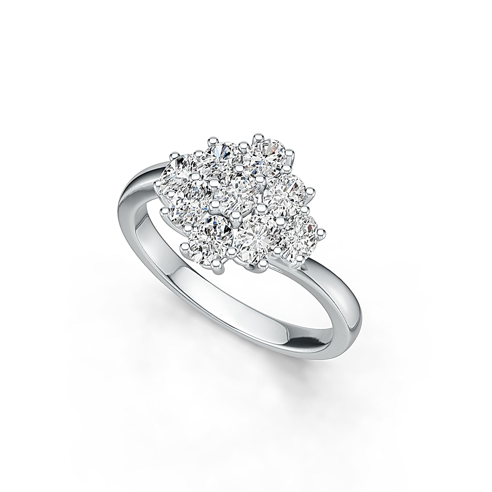 Sterling Silver Semi Mount Ring Setting Oval OV 4X3mm Bypass Cluster Ring - Syzjewelry