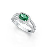 Sterling Silver Semi Mount Ring Setting Cushion CU 7x5mm Halo Split Shank Syzjewelry