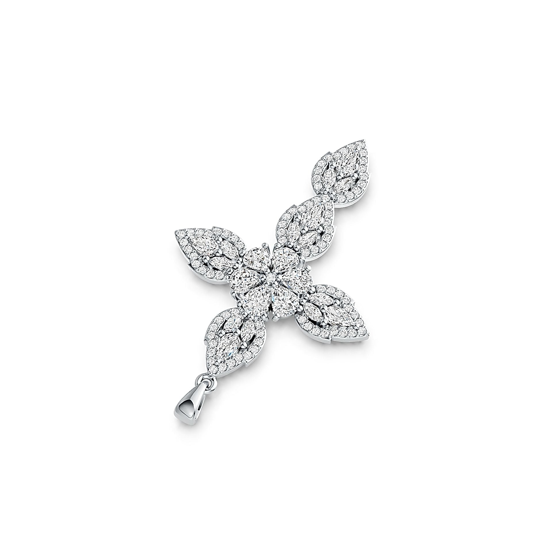 Sterling Silver Semi Mount Pendant Setting Pear PE 5X4mm PE 5X3mm MQ 4X2mm - Syzjewelry