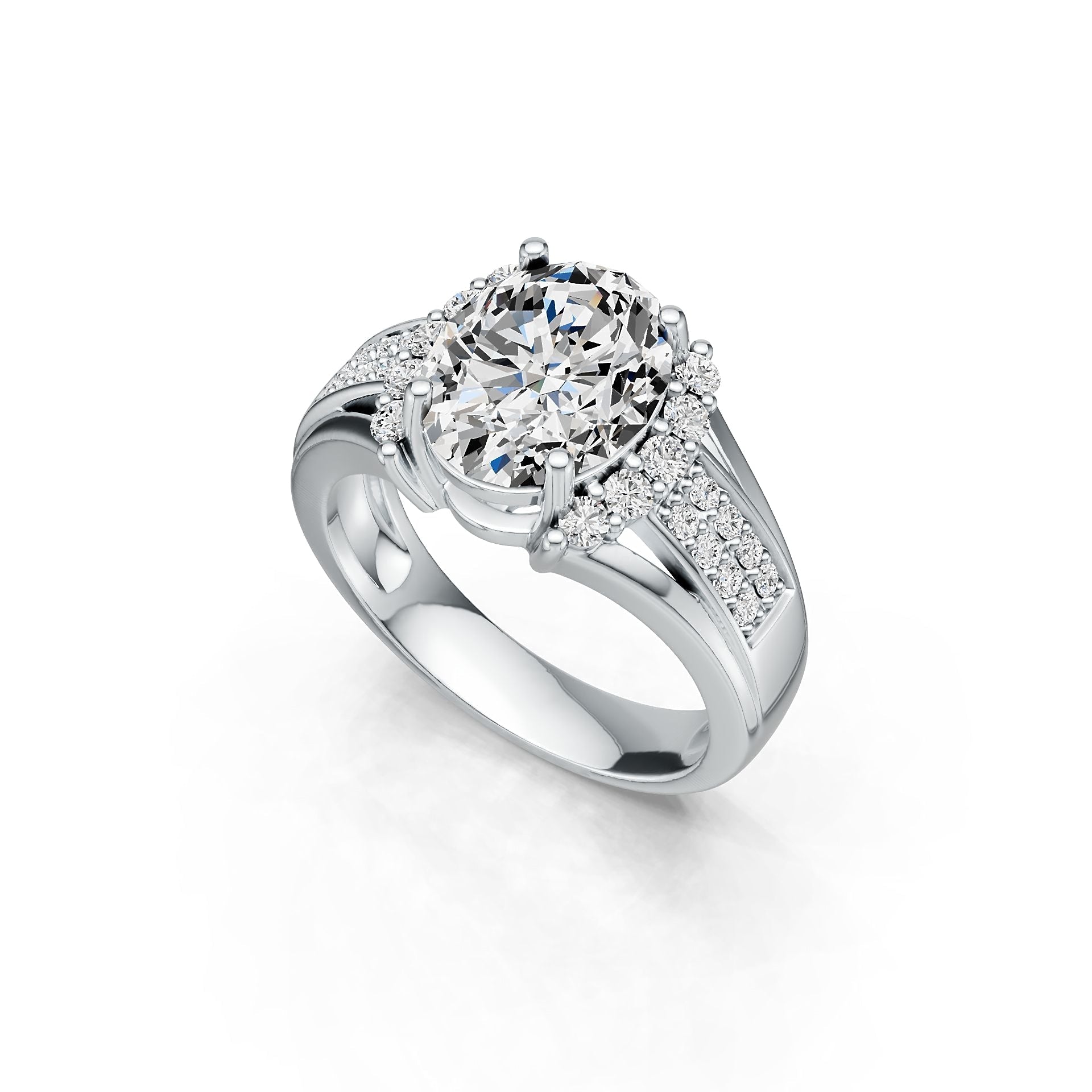 Sterling Silver Semi Mount Ring Setting Oval OV 10X8mm DHJ