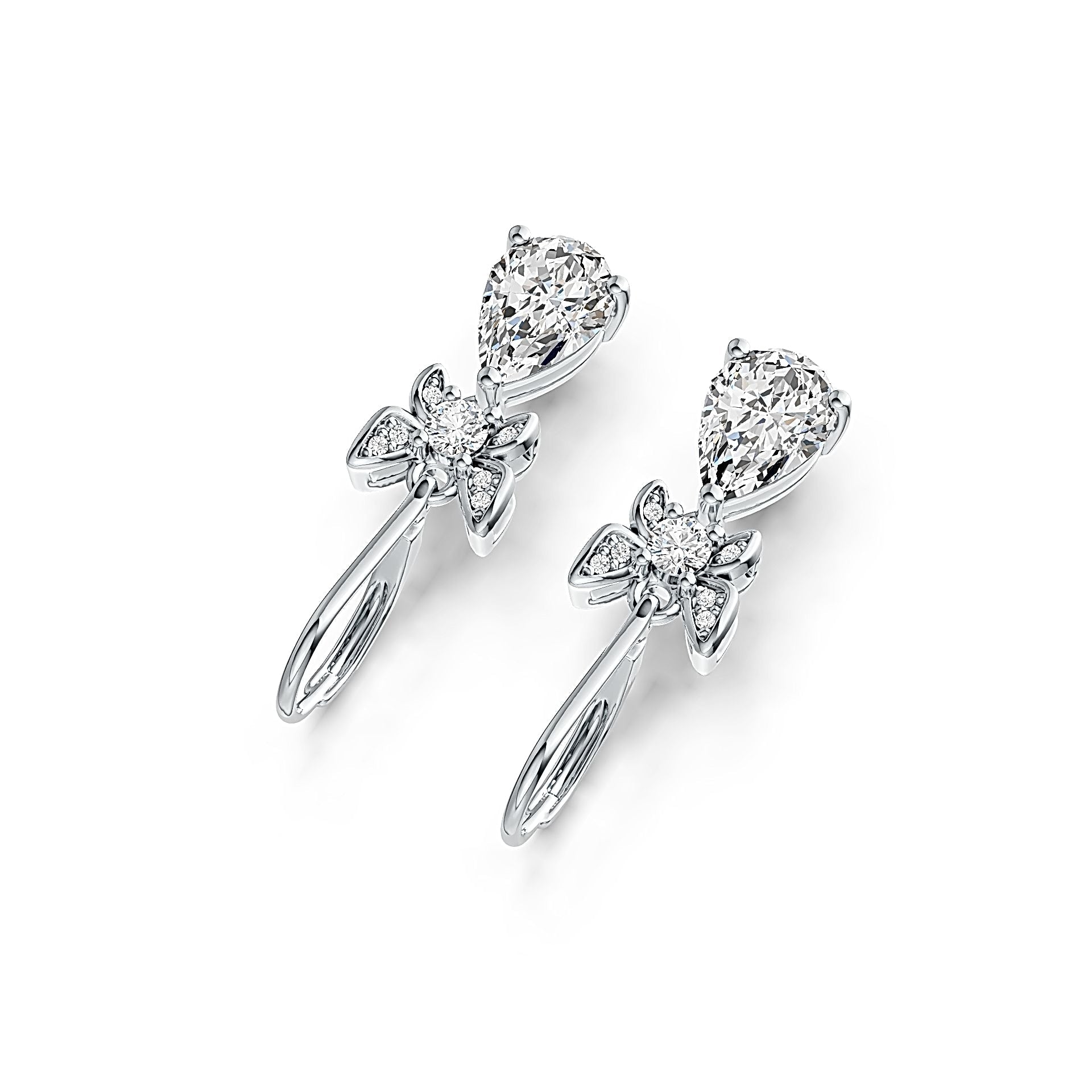 Sterling Silver Semi Mount Earrings Setting Pear PE 9X6mm - Syzjewelry