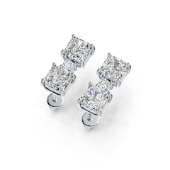 Sterling Silver Semi Mount Earrings Setting Emerald OCT 6X6mm DHJ