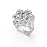 Sterling Silver Semi Mount Ring Setting Round RD 6x6mm Flower Theme DHJ