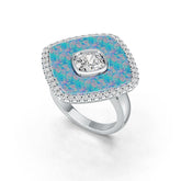 Sterling Silver Semi Mount Ring Setting Cabochon 22X22mm CU 7X7mm DHJ