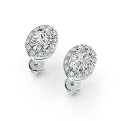 Sterling Silver Semi Mount Earrings Setting Oval OV 7X5mm Halo DHJ