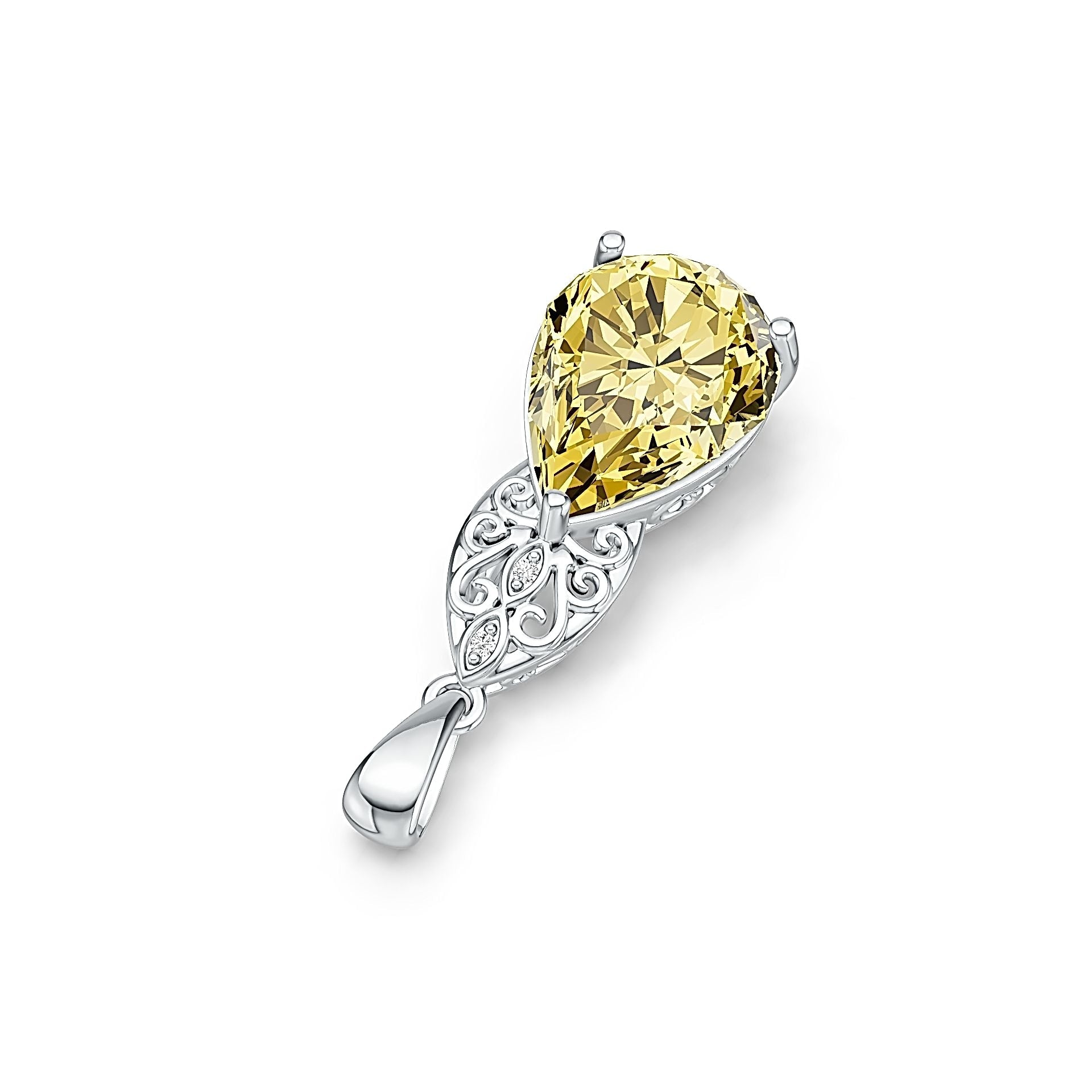 Sterling Silver Semi Mount Pendant Setting Pear PE 16X12mm DHJ