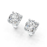 Sterling Silver Semi Mount Earrings Setting Round RD 8x8mm Simple Stud DHJ