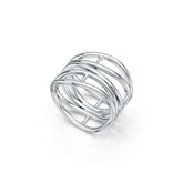Sterling Silver Multi-Row Wave Ring DHJ