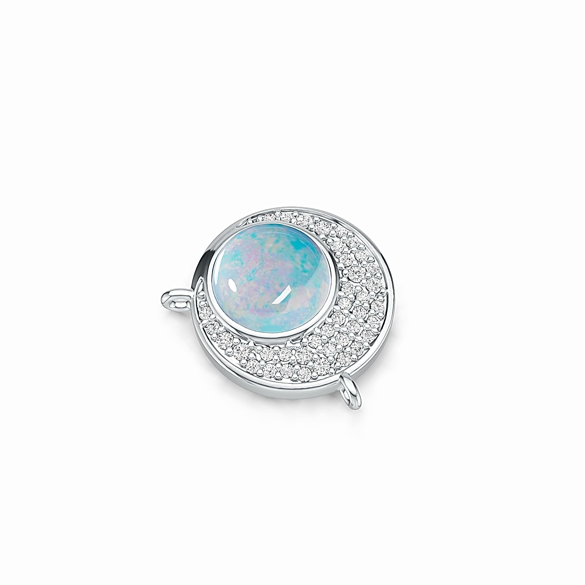 Sterling Silver Semi Mount Pendant Setting Round RD 8x8mm DHJ