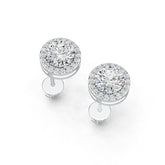 Sterling Silver Semi Mount Earrings Setting Round RD 7x7mm DHJ