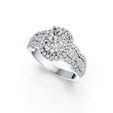 Sterling Silver Semi Mount Ring Setting Oval OV 9X7mm White Topaz DHJ
