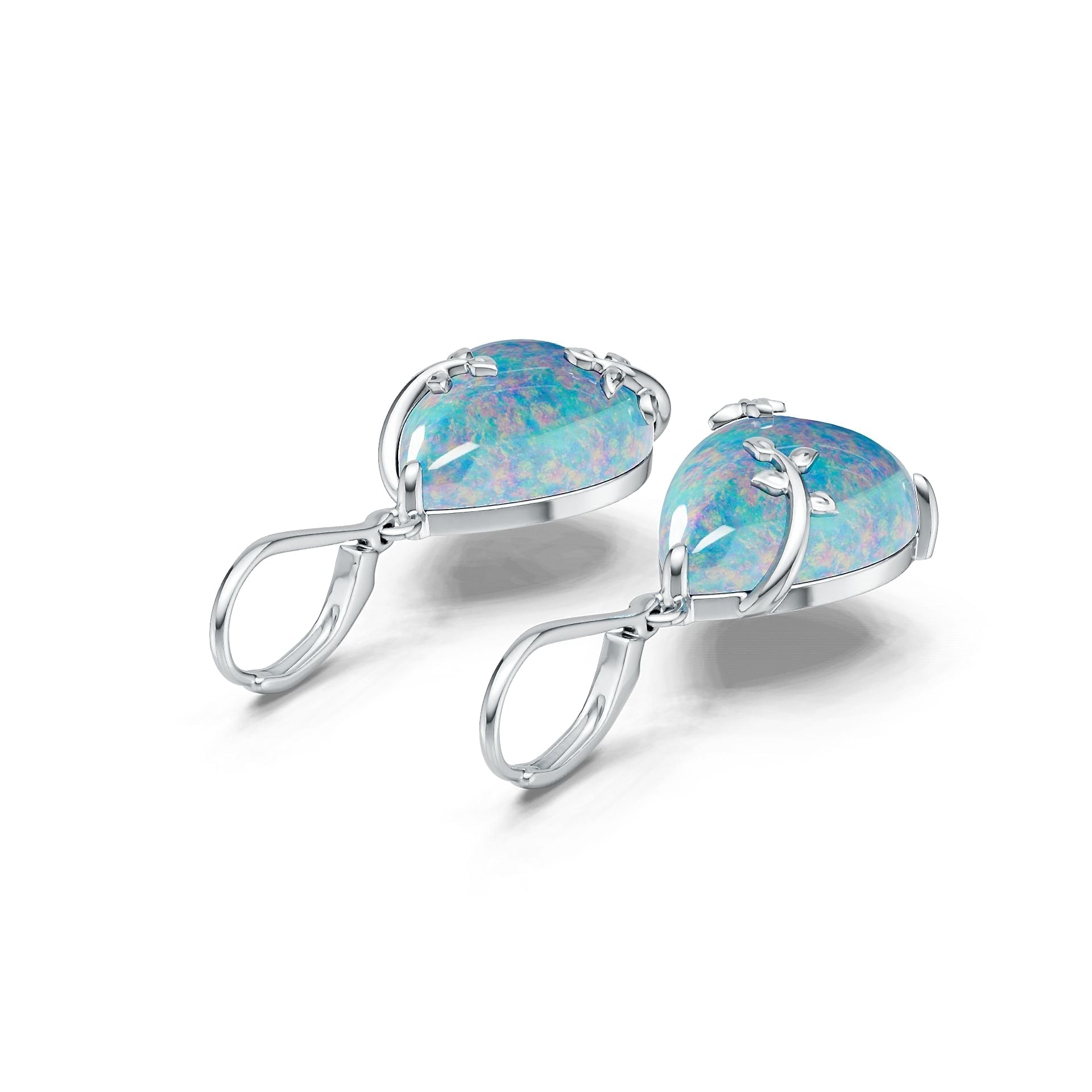 Sterling Silver Semi Mount Earrings Setting Pear PE 16X12mm Cabochon DHJ
