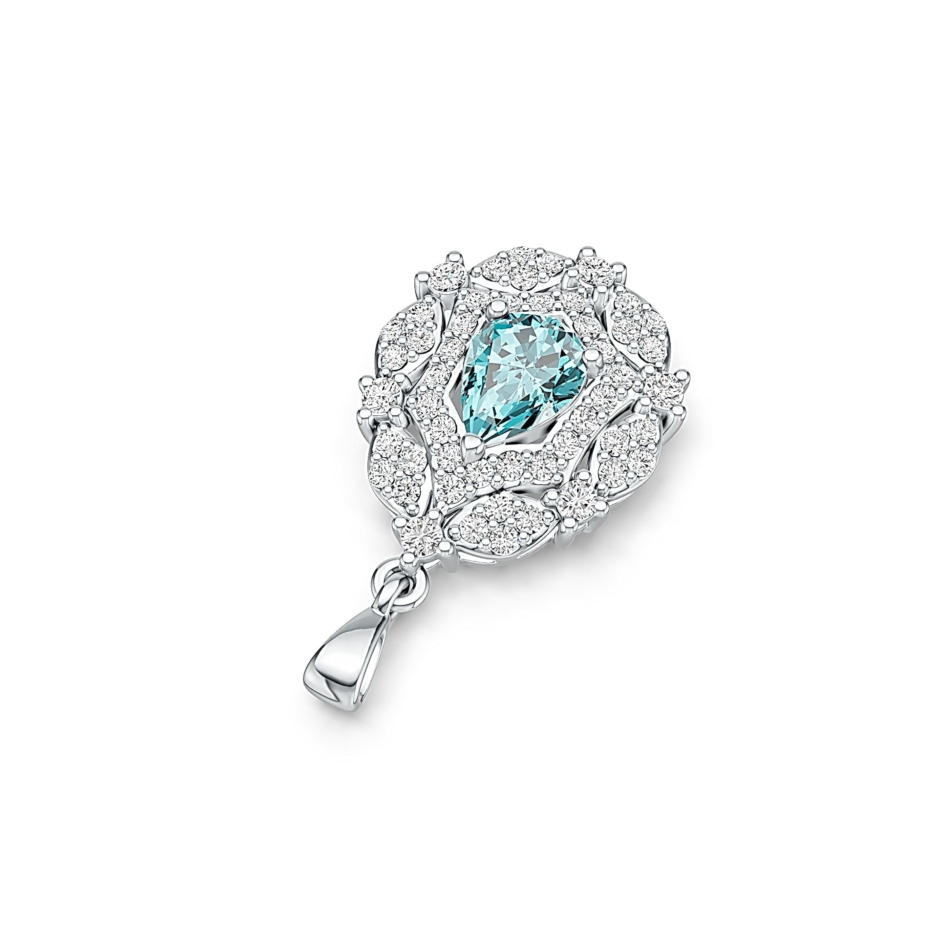 Sterling Silver Semi Mount Pendant Setting Pear PE 8x6mm DHJ