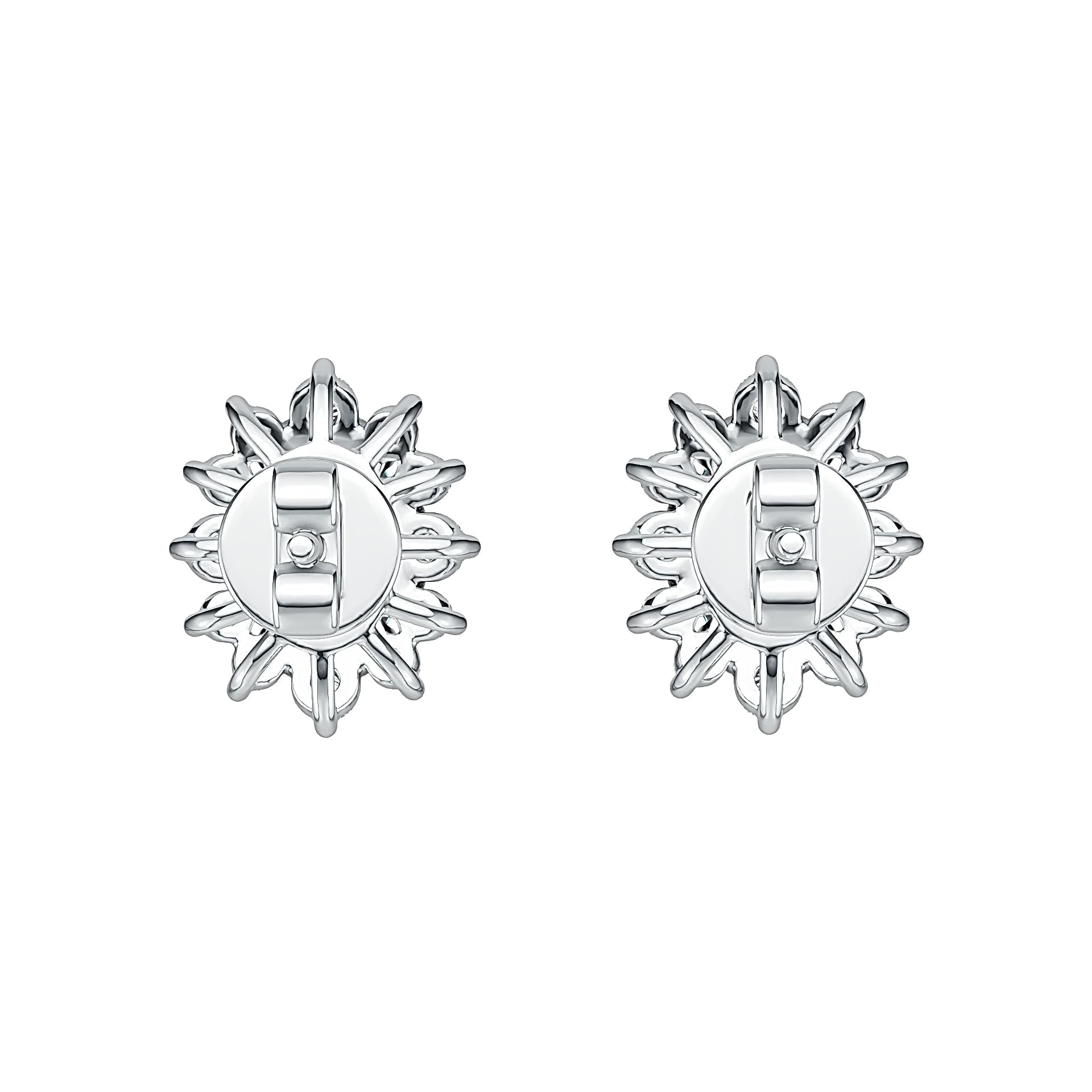 Sterling Silver Semi Mount Earrings Setting Oval OV 7X5mm with White Topaz Syzjewelry