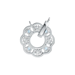 Sterling SilverPendant Setting with White Topaz or Moissanite Flower Theme Syzjewelry