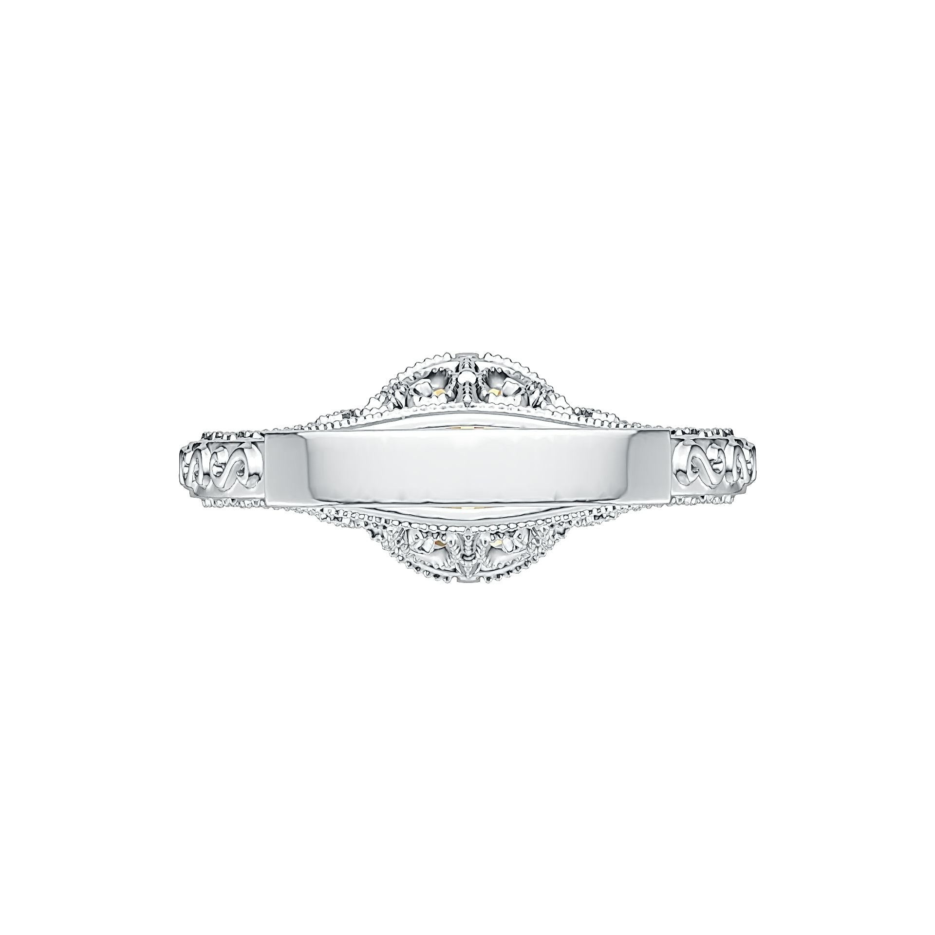 Sterling Silver Semi Mount Ring Setting Round RD 9x9mm Art Deco Style Syzjewelry