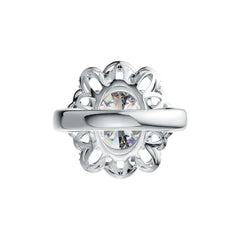 Sterling Silver Semi Mount Ring Setting Oval OV 12X10mm with White Topaz DHJ