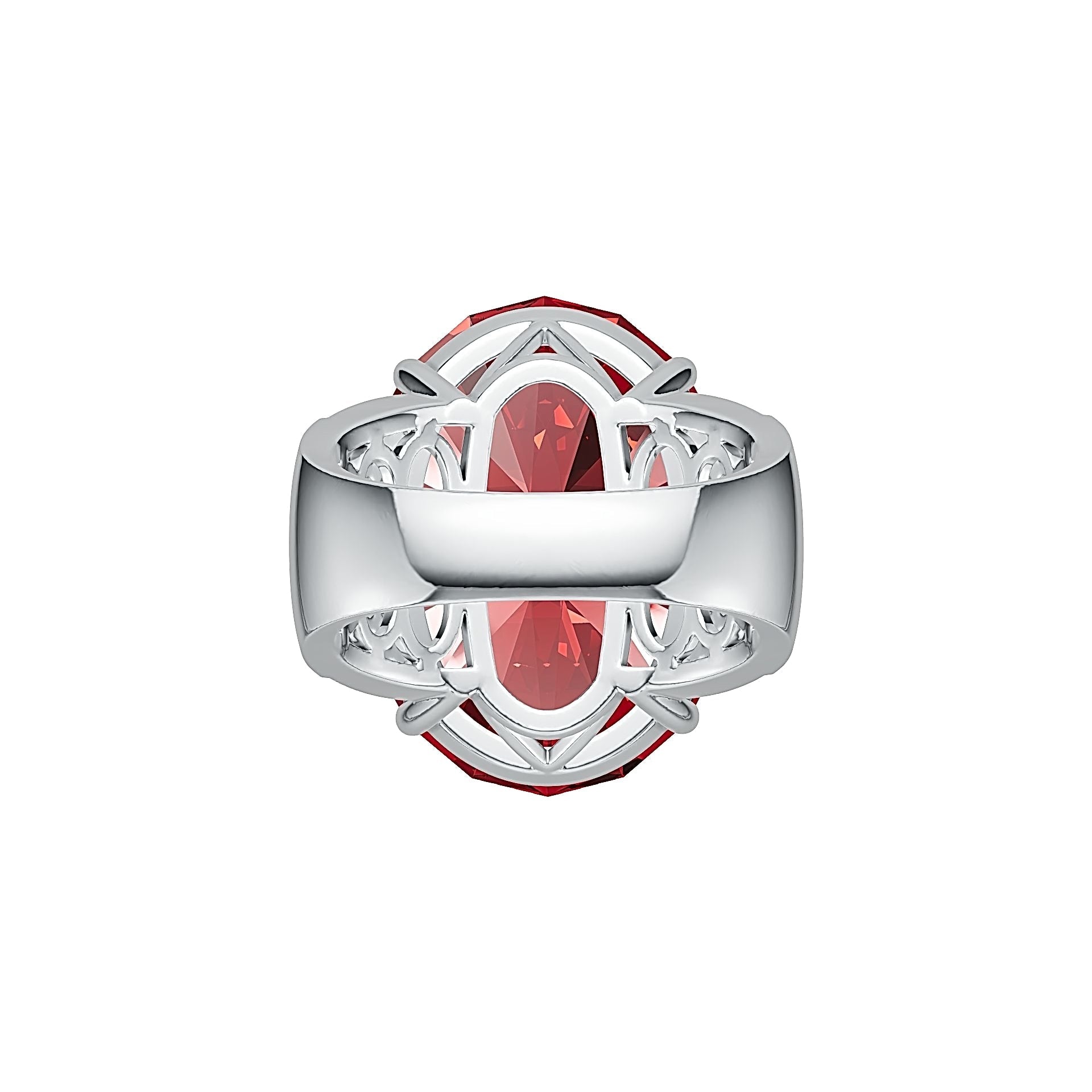 Sterling Silver Semi Mount Ring Setting Oval OV 24X19mm DHJ