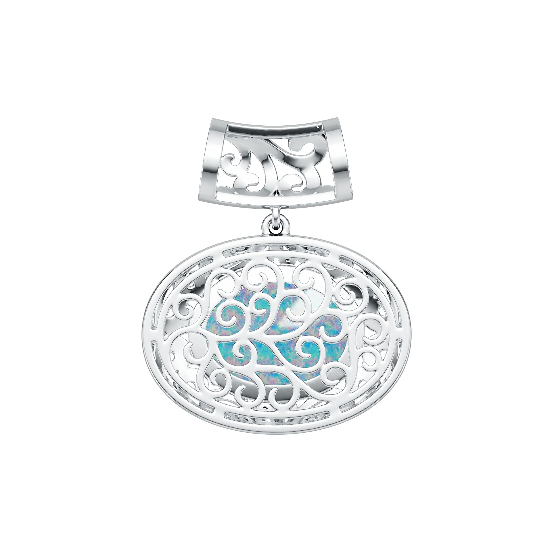 Sterling Silver Semi Mount Pendant Setting Oval OV 16X12mm DHJ