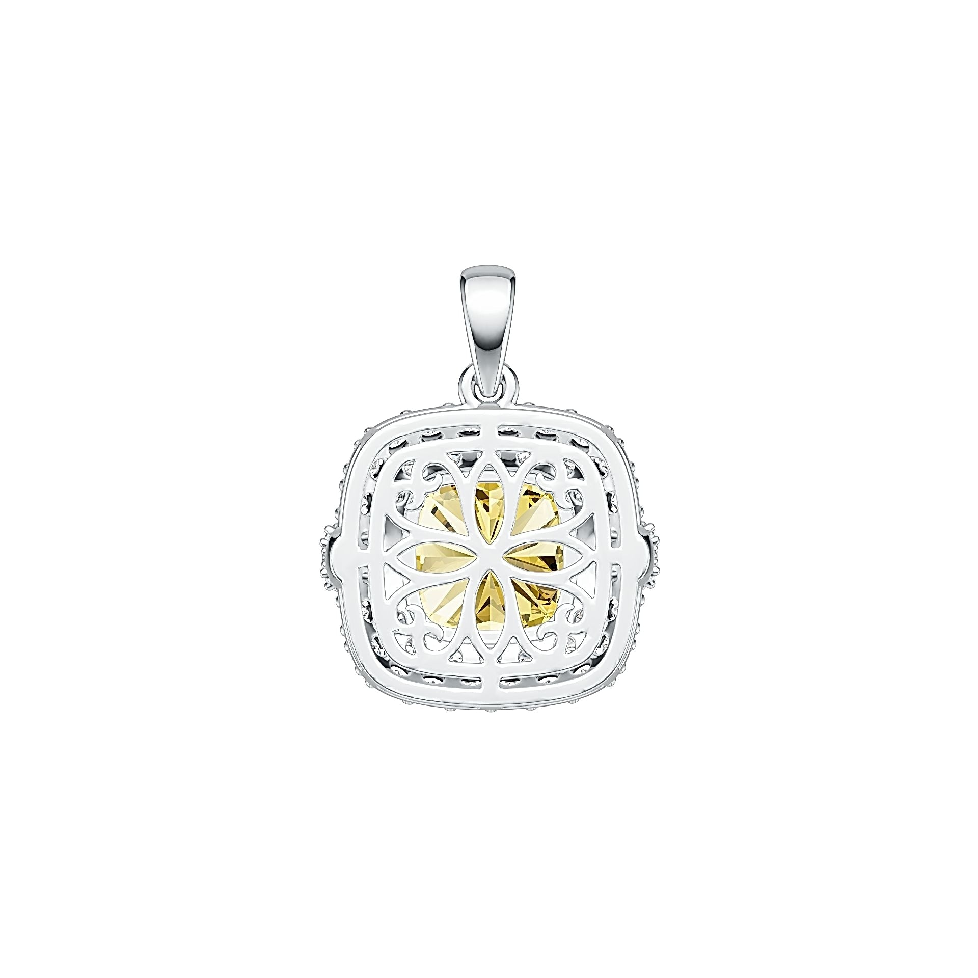 Sterling Silver Semi Mount Pendant Setting Cushion CU 10X10mm DHJ