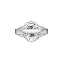 Sterling Silver Semi Mount Ring Setting Oval OV 9X11mm Split Shank DHJ