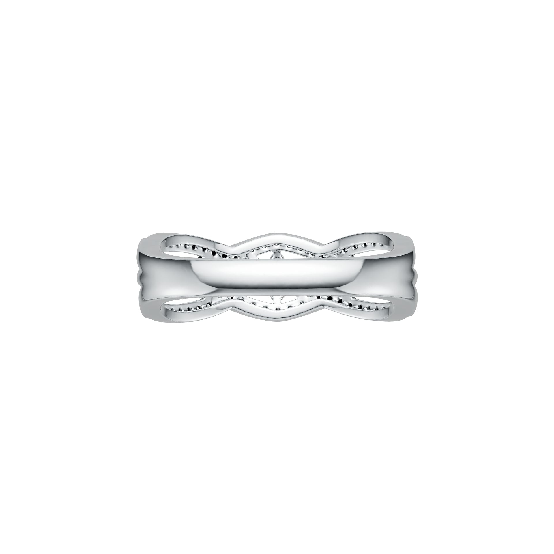 Sterling Silver Ring Entwined Style with White Topaz or Moissanite DHJ