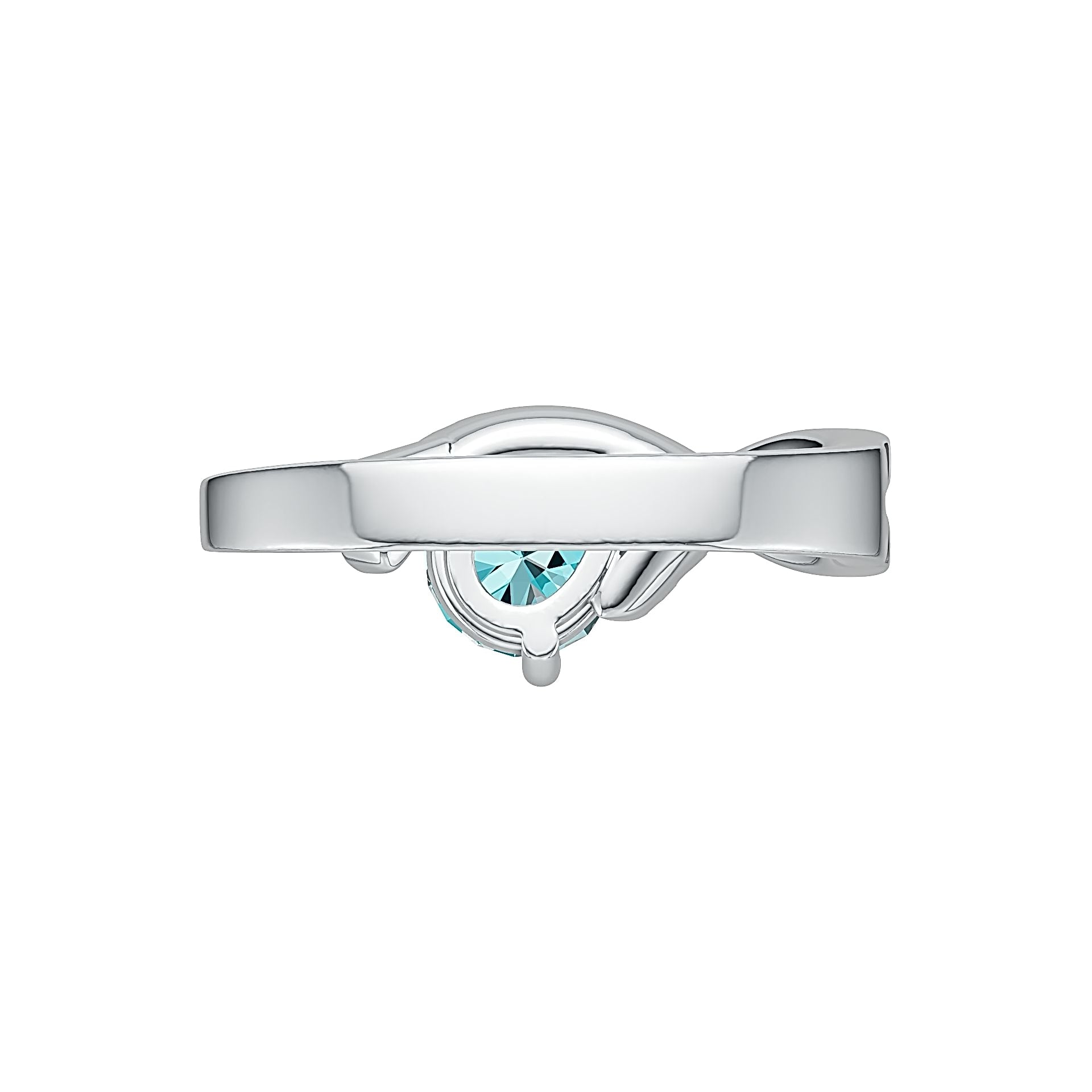 Sterling Silver Semi Mount Ring Setting Pear PE 8X6mm with White Topaz DHJ