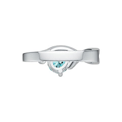 Sterling Silver Semi Mount Ring Setting Pear PE 8X6mm with White Topaz DHJ