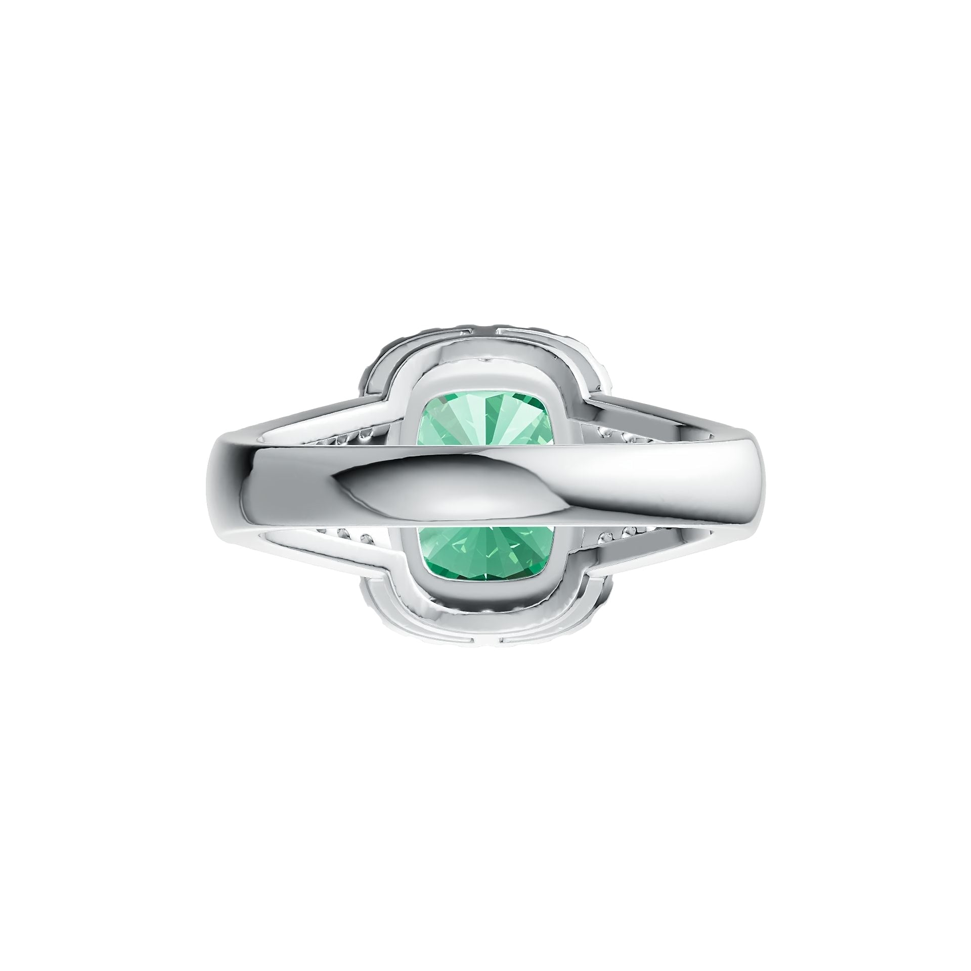 Sterling Silver Semi Mount Ring Setting Cushion CU 10X8mm Halo DHJ