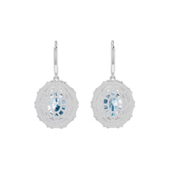 Sterling Silver Semi Mount Earrings Setting Oval OV 11x9mm with White Topaz Syzjewelry