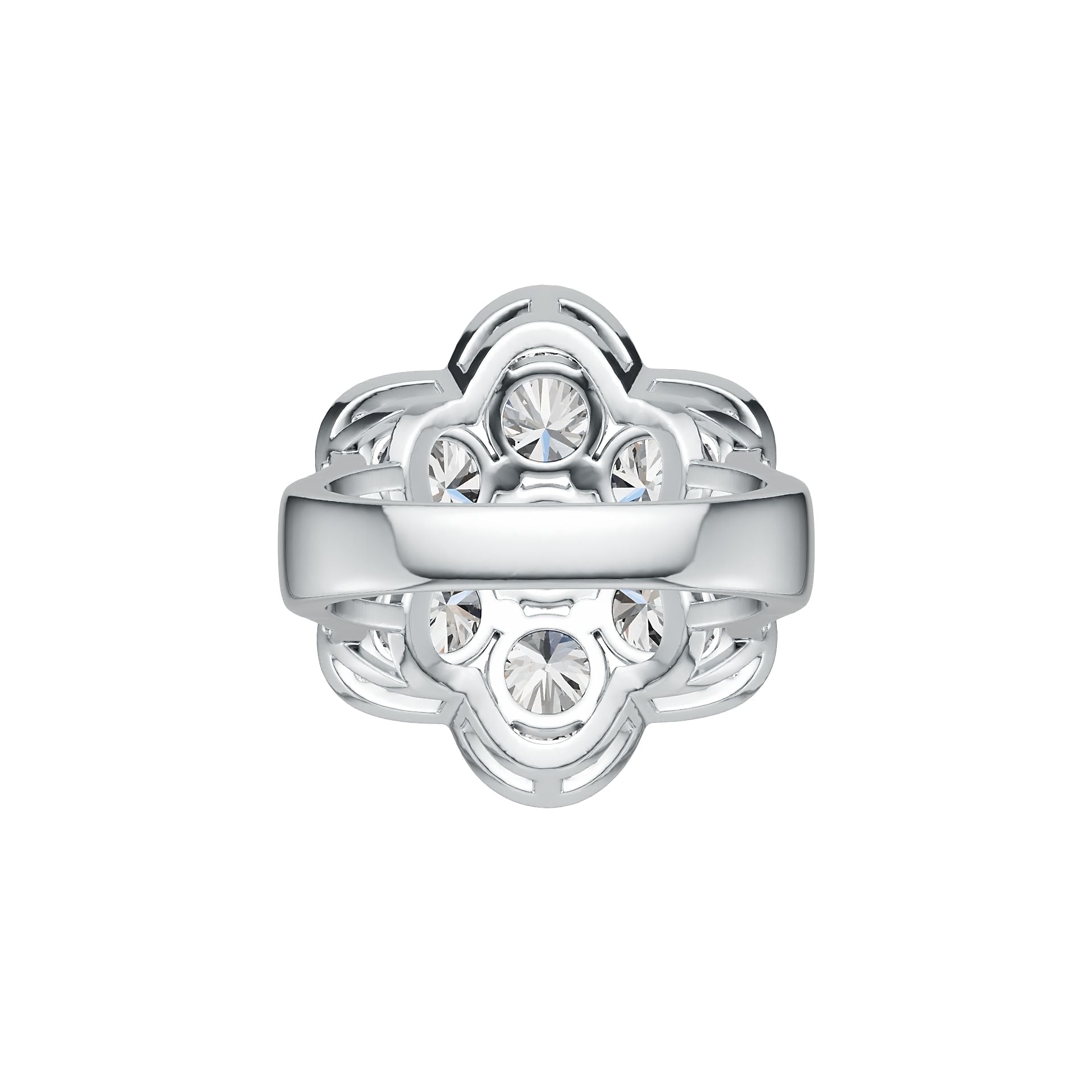 Sterling Silver Semi Mount Ring Setting Round RD 6x6mm Flower Theme DHJ